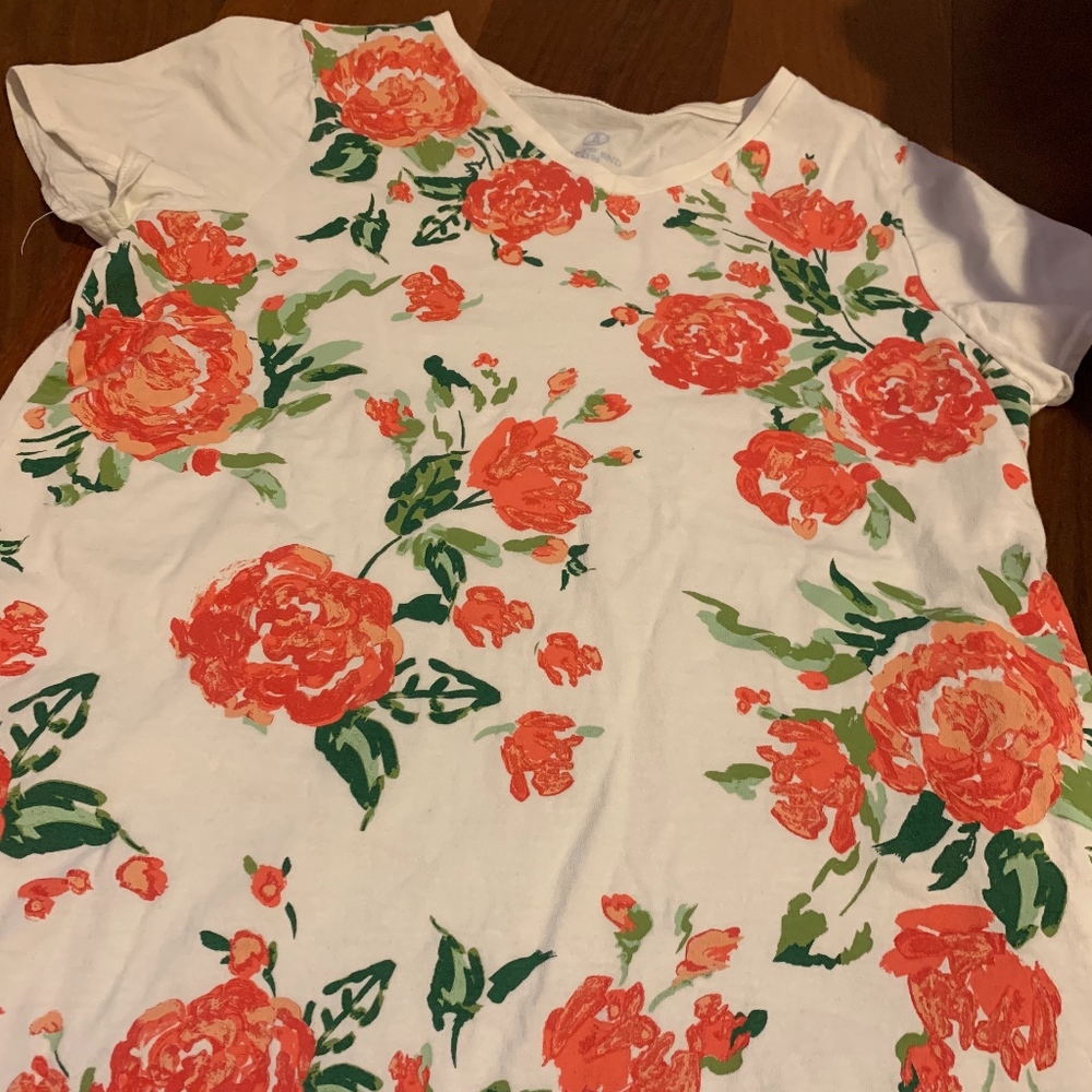 Lands' End girls Red Rose Shirt